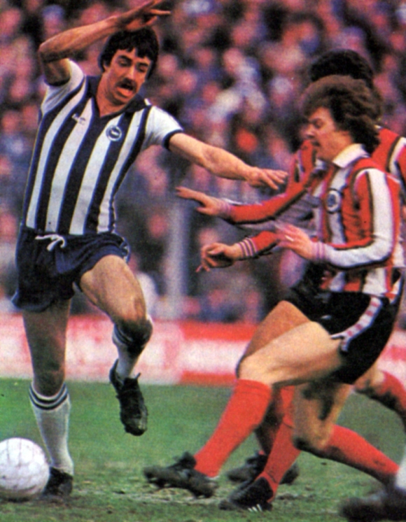 A little jink and Lawrenson evades a tackle.