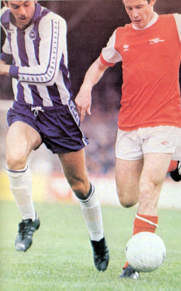 Malcolm Poskett, who came on for the injured Teddy Maybank, finds out what it's like to trail a world-class player - Liam Brady. It's all afar cry from Brighton' s Second and Third Division days...