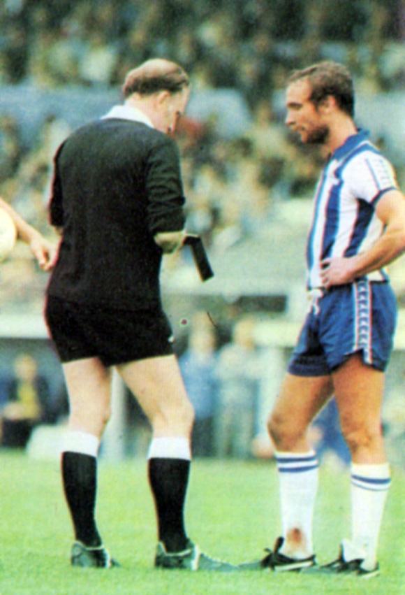 Albion skipper Brian Horton goes into the book after a clash with Talbot, who was also involved in several incidents.